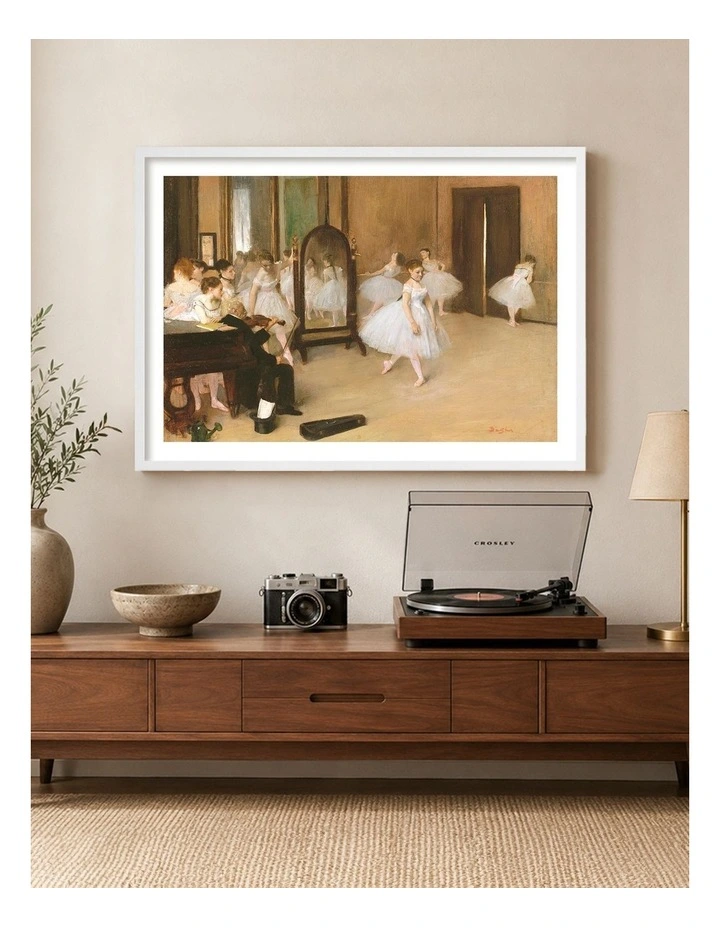 Australian Made The Dancing Class Edgar Degas Art Print White Frame image 2