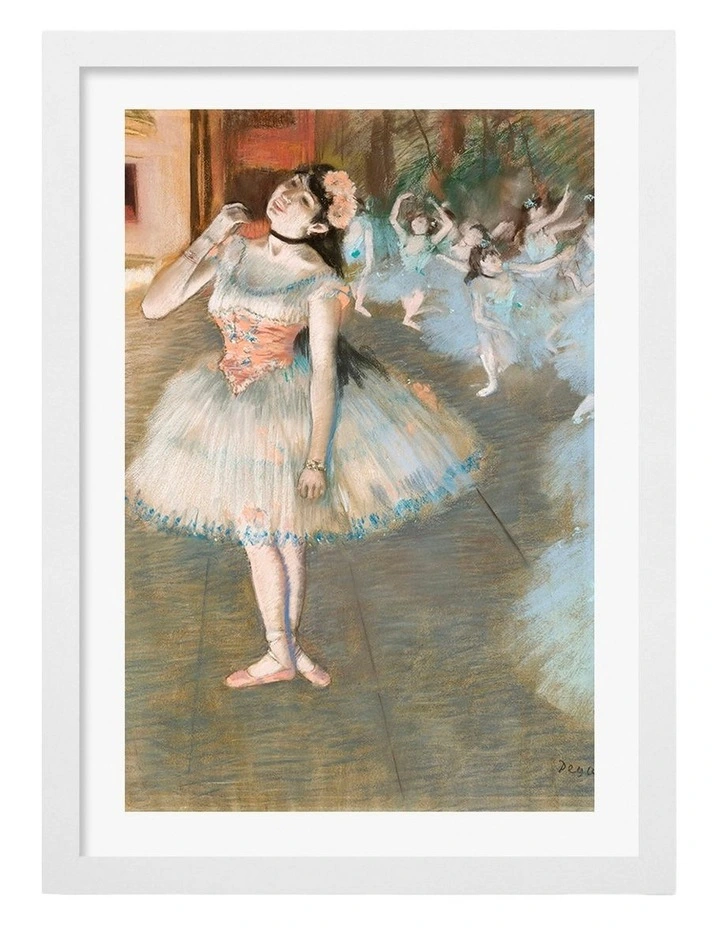 Australian Made The Star Edgar Degas Art Print White Frame image 1