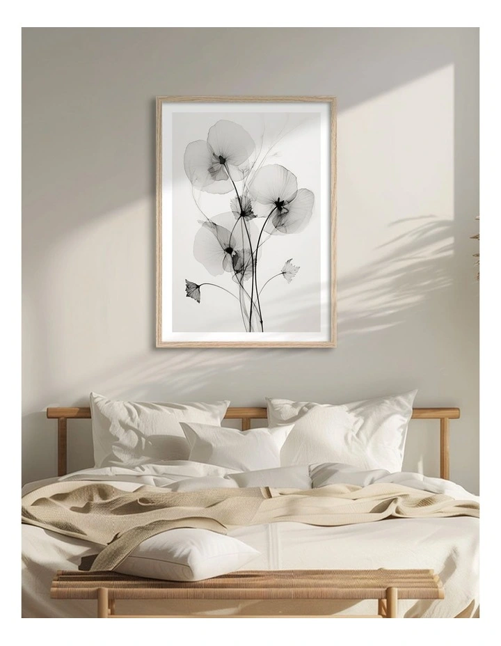 Australian Made Transparent Botanic No1 Art Print Natural Frame image 2