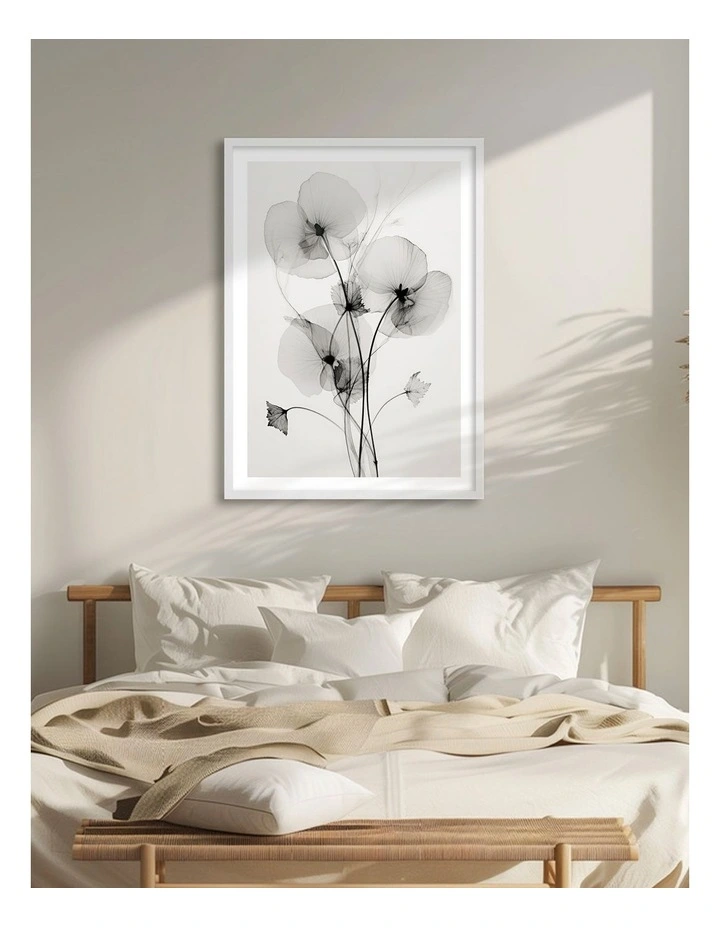 Australian Made Transparent Botanic No1 Art Print White Frame image 2
