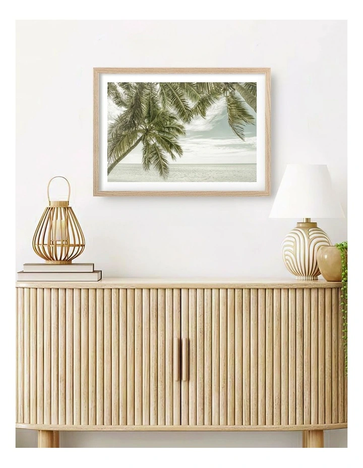 Australian Made Tropical Serenity Art Print Natural Frame image 2