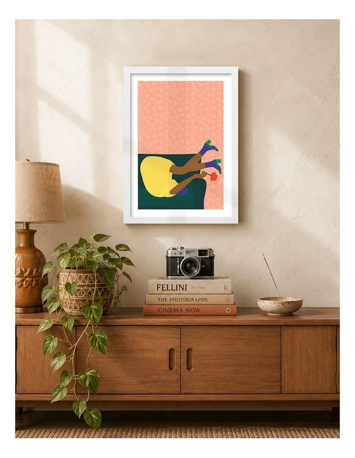Australian Made Upside Down Blossom Art Print White Frame image 2