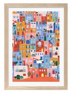 Australian Made Urban Tapestry Art Print Natural Frame