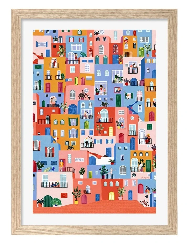 Australian Made Urban Tapestry Art Print Natural Frame image 1