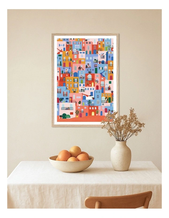 Australian Made Urban Tapestry Art Print Natural Frame image 2