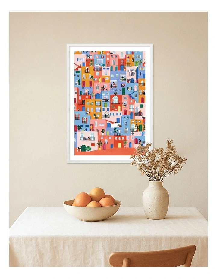 Australian Made Urban Tapestry Art Print White Frame image 2