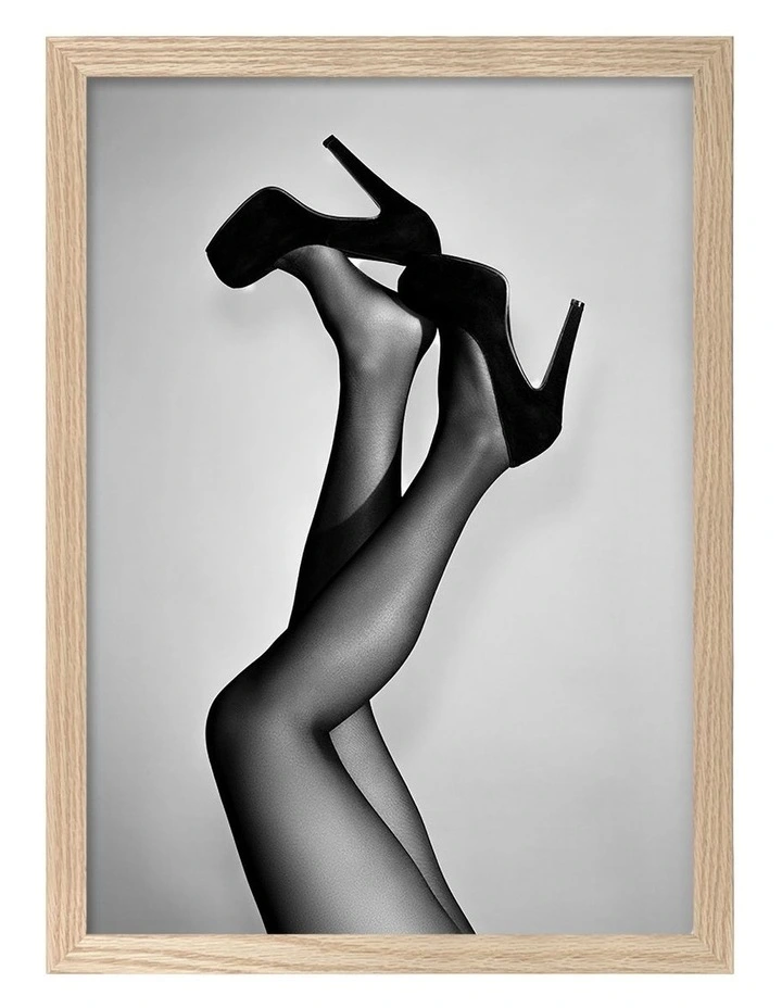 Australian Made Velvet Pumps Art Print Natural Frame image 1
