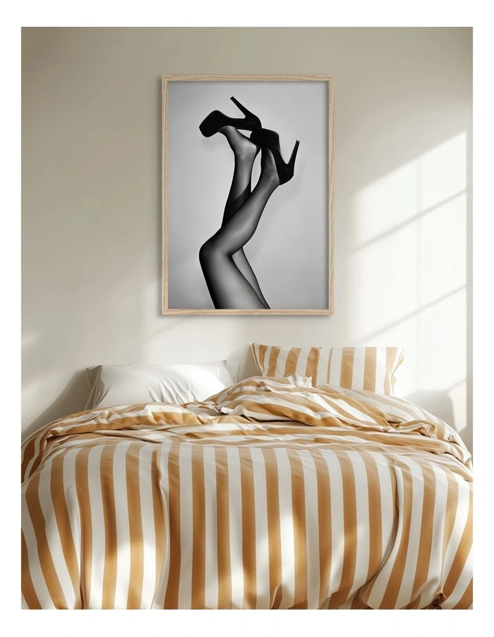 Australian Made Velvet Pumps Art Print Natural Frame image 2