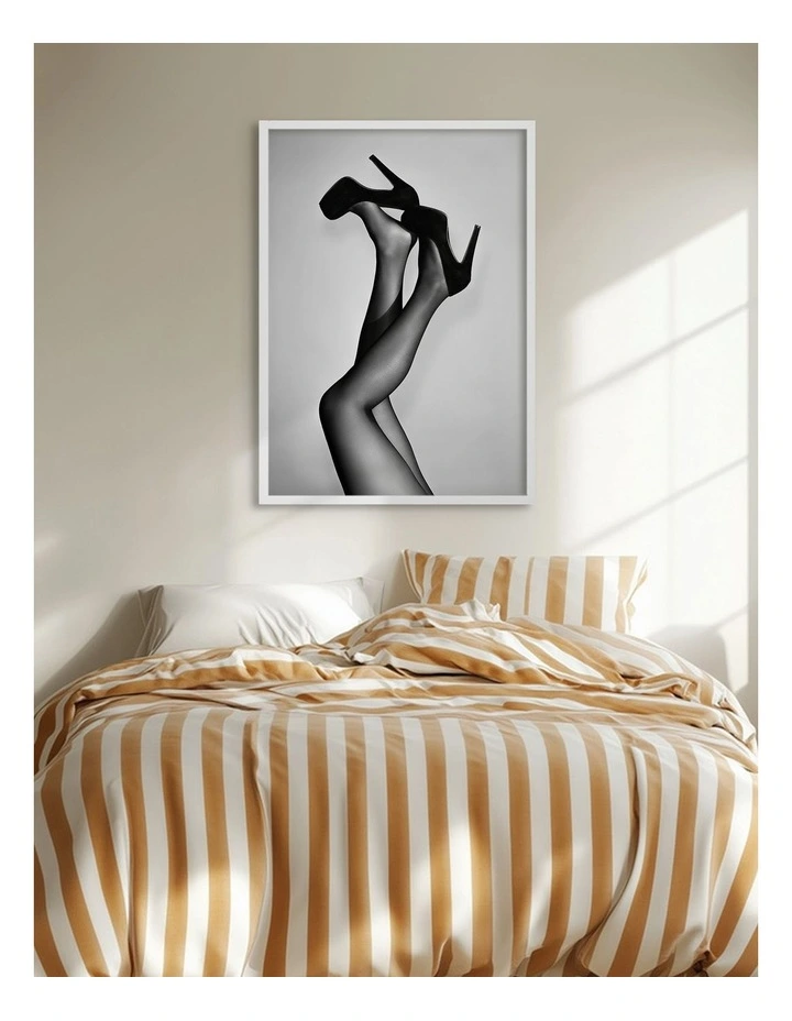 Australian Made Velvet Pumps Art Print White Frame image 2