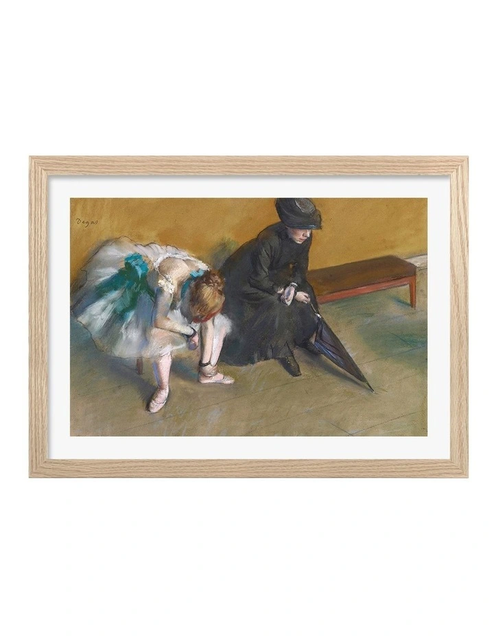 Australian Made Waiting Edgar Degas Art Print Natural Frame image 1