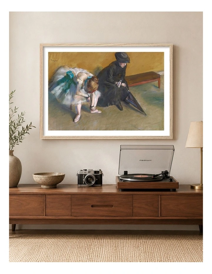 Australian Made Waiting Edgar Degas Art Print Natural Frame image 2