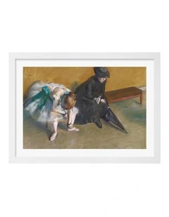 Australian Made Waiting Edgar Degas Art Print White Frame