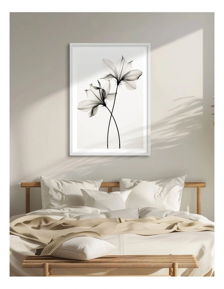 Australian Made Whispers of Petals Art Print White Frame image 2