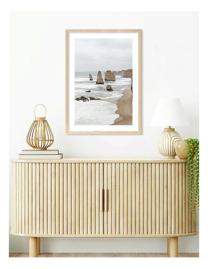 Australian Made Great Ocean Road 1 Art Print A3 in Natural Frame image 2