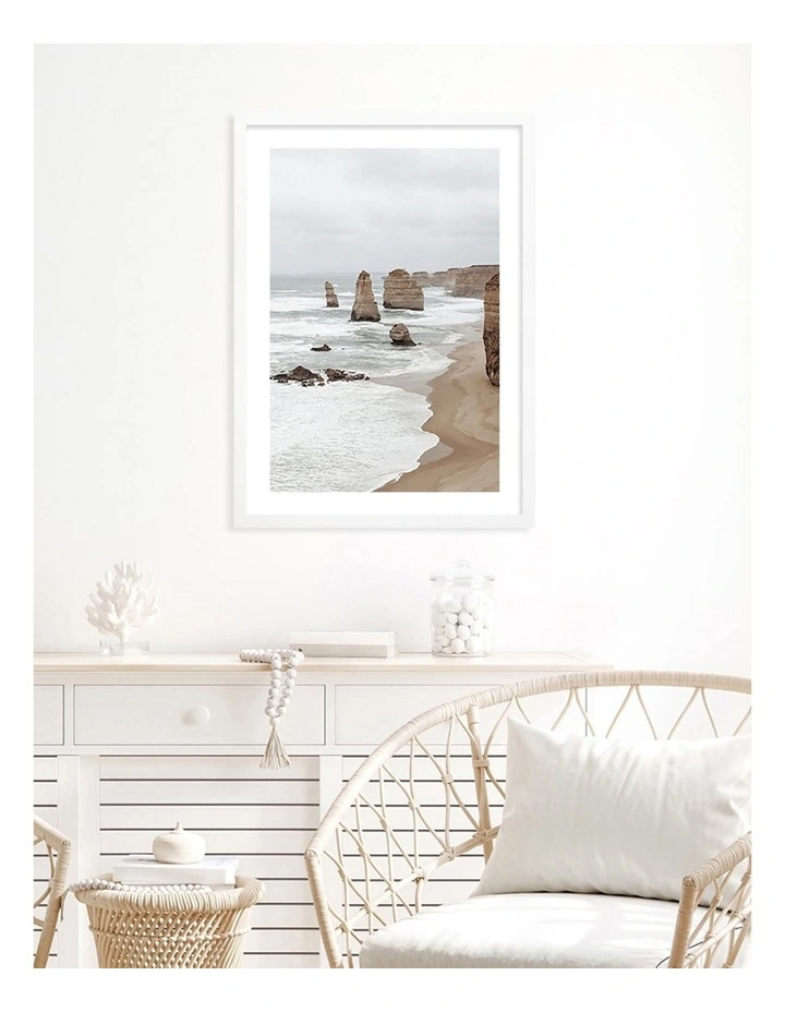 Australian Made Great Ocean Road 1 Art Print A3 in White Frame image 2