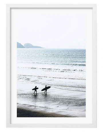 Australian Made Morning Surf Art Print A3 in White Frame