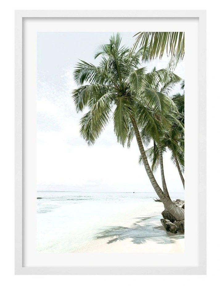 Palm Island Dreams Art Print A2 Australian Made in White Frame image 1