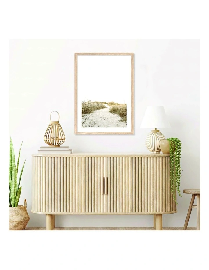 Sandy Path 2 Art Print A2 Frame in Natural image 4