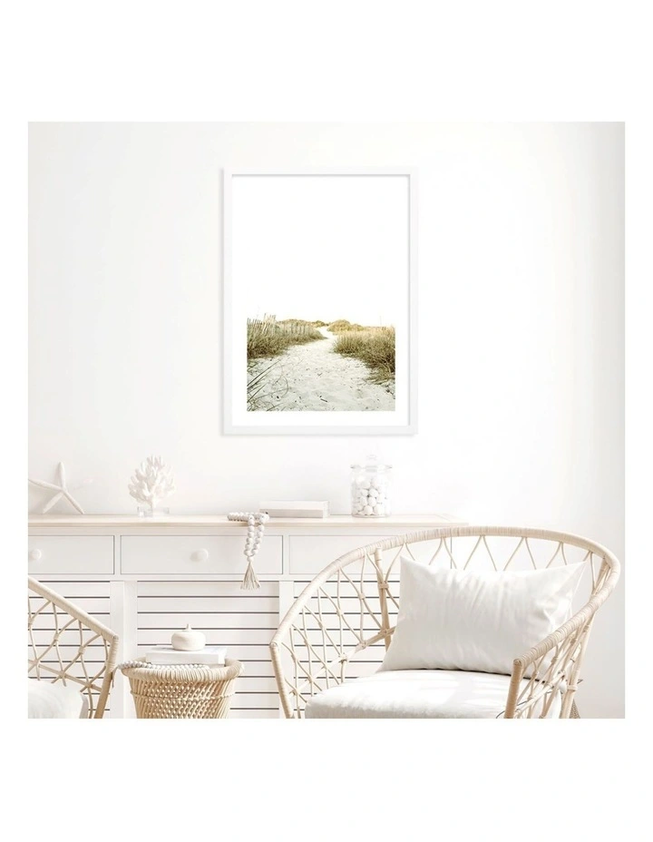 Australian Made Sandy Path 2 Art Print A3 in White Frame image 4