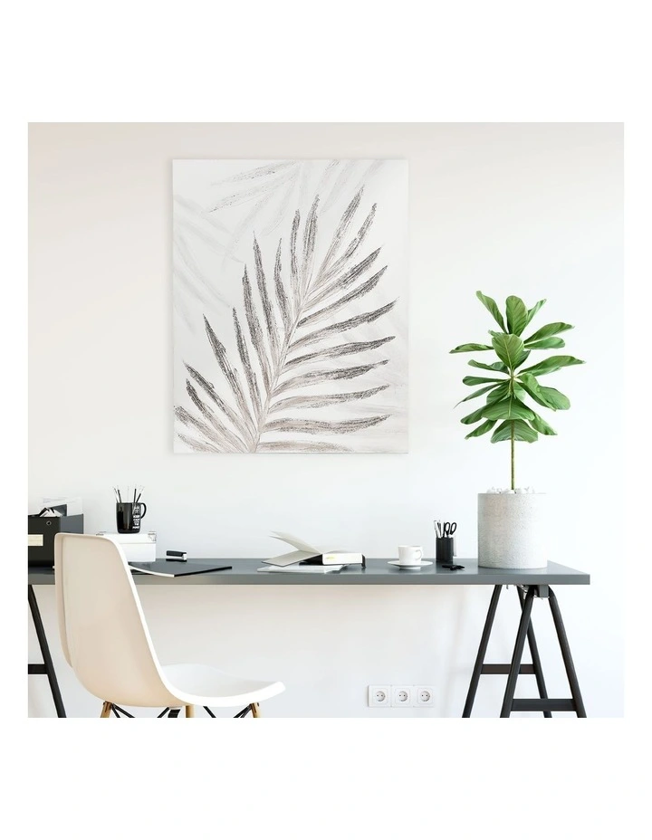 Tropics Canvas Wall Art Framed Print 100cm in White image 2