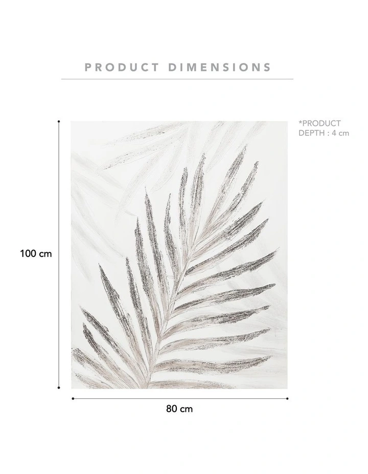 Tropics Canvas Wall Art Framed Print 100cm in White image 3