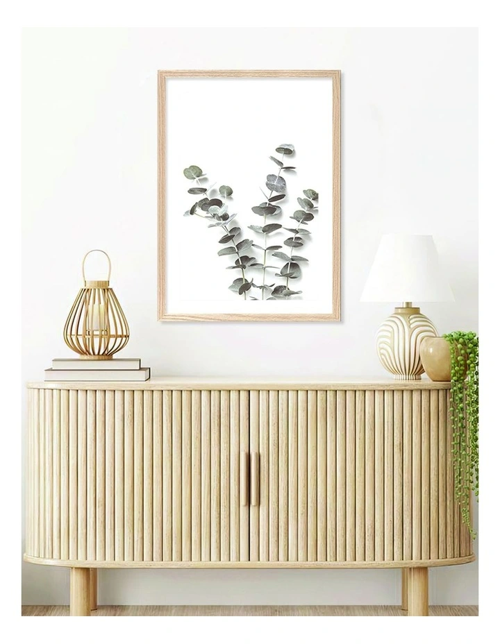 Australian Made Eucalyptus Foliage Art Print A2 in Natural Frame image 2