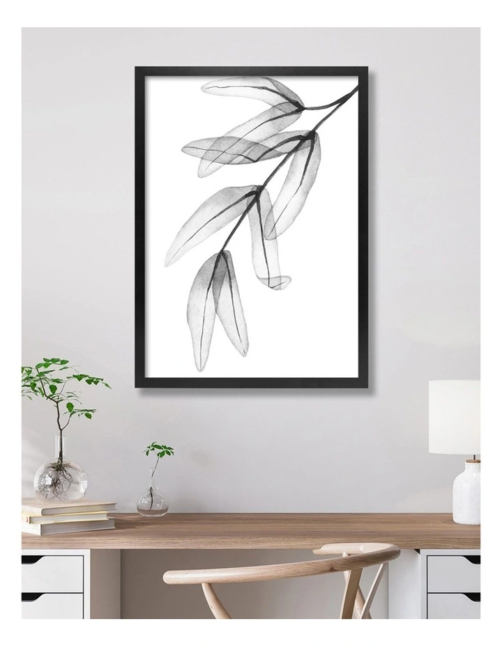 Australian Made Eucalyptus Foliage Art Print A3 in Black Frame No Border image 2
