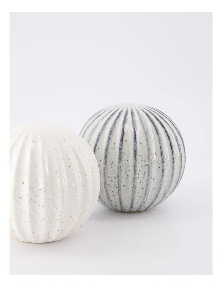 August Decorative Ball D12X11.5cm in Grey image 2