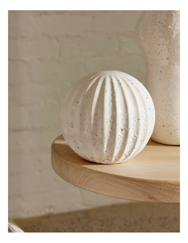 August Decorative Ball D12X11.5cm in Cream image 2