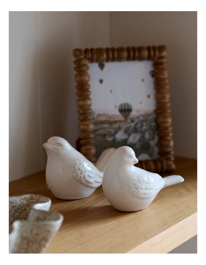 Swallow Ceramic Bird Set 2 13.7x9.5cm in Cream image 3
