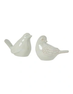 Swallow Ceramic Bird Set 2 13.7x9.5cm in Light Green