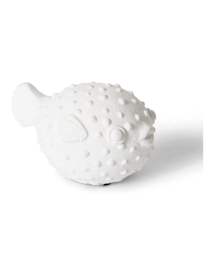 Blow Fish Sculpture 13cm in White image 2