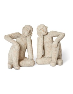 Thinking Man Bookends 26cm Set of 2 in Cream