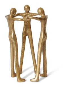 Friendship Sculpture 37cm in Antique Gold