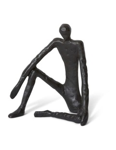 Man Sitting Sculpture 23cm in Black