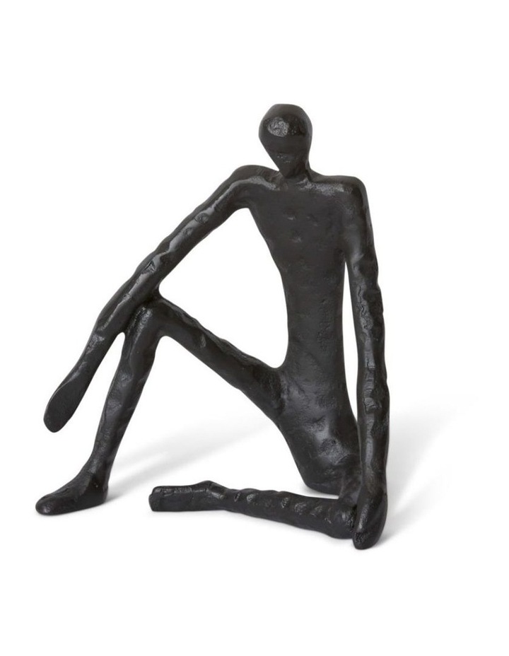 Man Sitting Sculpture 23cm in Black image 1