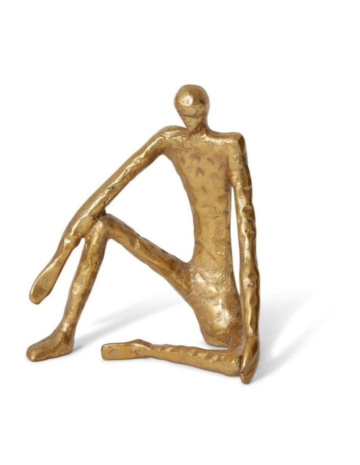 Man Sitting 23cm Sculpture in Gold image 1