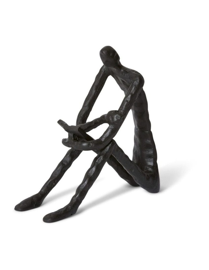 Man Reading Sculpture 23cm in Black image 1