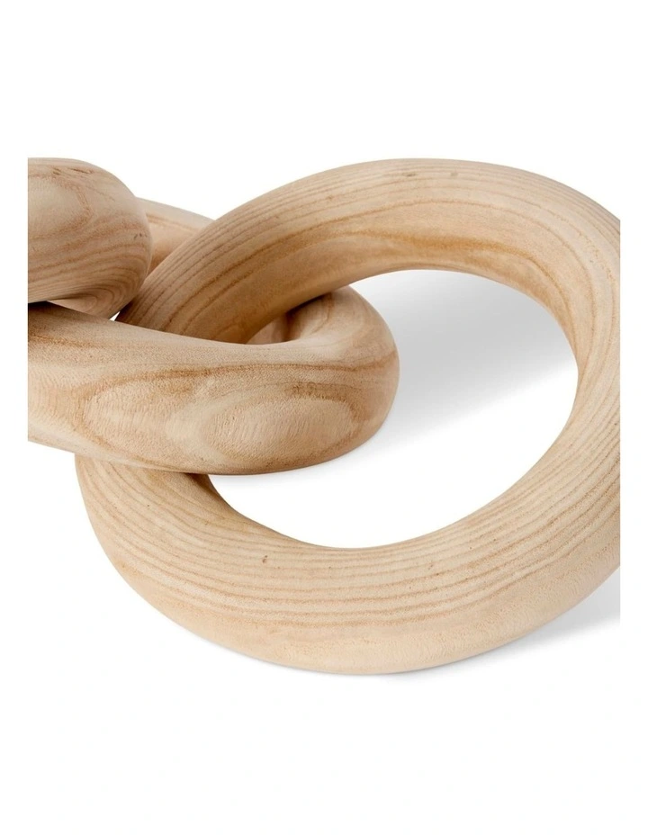 Chain Wooden Sculpture 54cm in Natural image 2