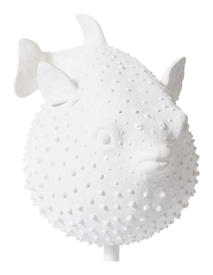 Blowfish Sculpture on Stand 46cm in White image 2