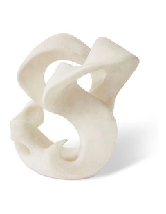 Camille Ribbon 39cm Sculpture in White