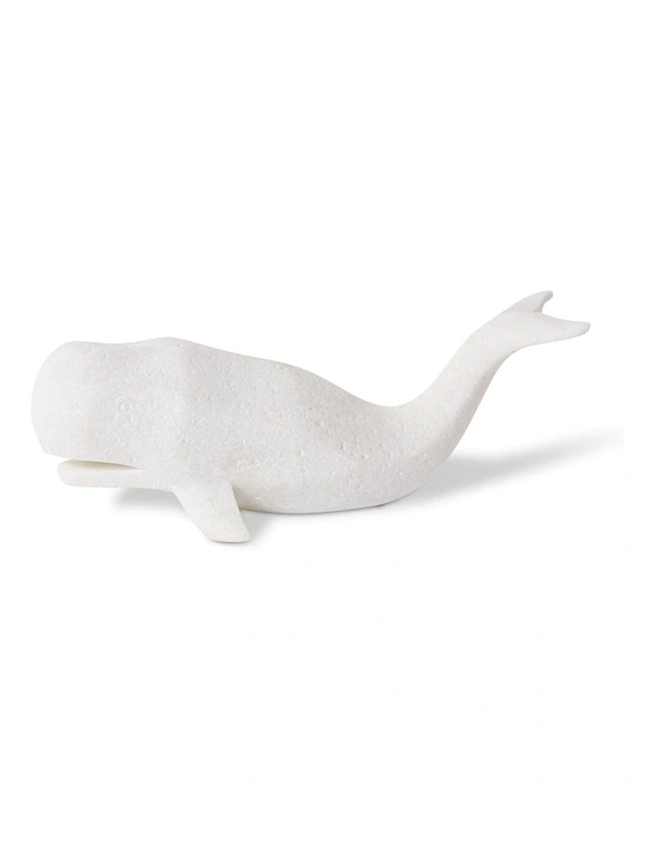 Whale Sculpture 31cm in White image 1