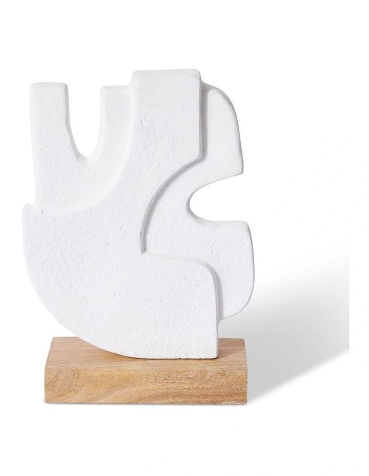 Muzaffar Sculpture 34cm in White and Natural image 1