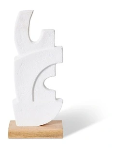 Muzaffar Sculpture 48cm in White and Natural