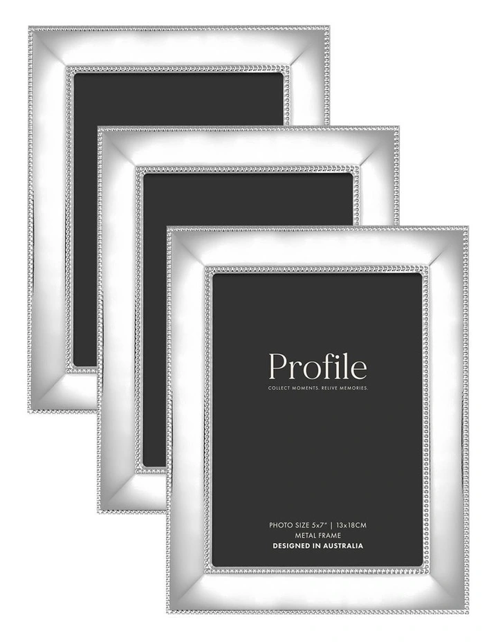 Romance Metal Photo Frame 5x7 (3 Pack) in Silver image 1