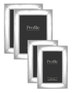 Romance Metal Photo Frame Mixed Sizes Bundle (4 Pack) in Silver