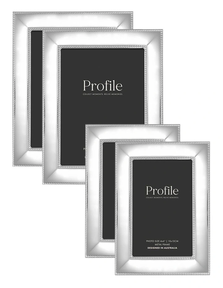 Romance Metal Photo Frame Mixed Sizes Bundle (4 Pack) in Silver image 1