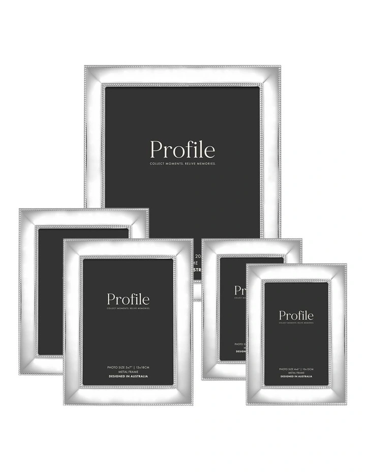 Romance Metal Photo Frame Mixed Sizes Bundle (5 Pack) in Silver image 1