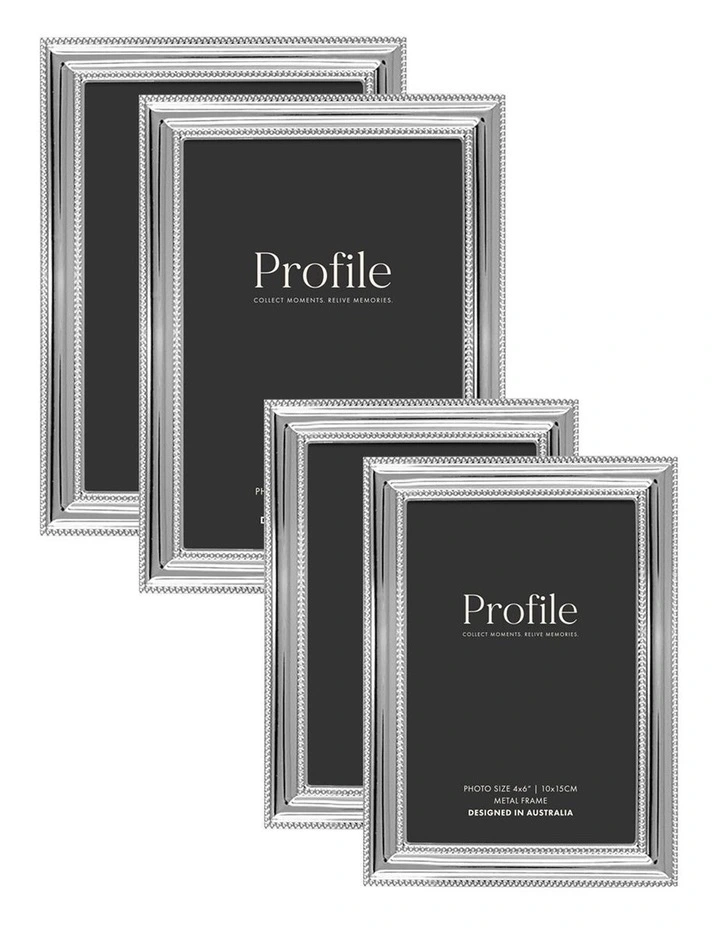 Valentine Metal Photo Frame Mixed Sizes Bundle (4 Pack) in Silver image 1