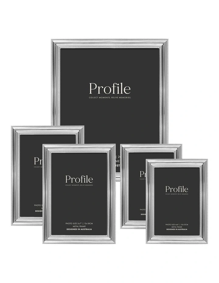 Valentine Metal Photo Frame Mixed Sizes Bundle (5 Pack) in Silver image 1
